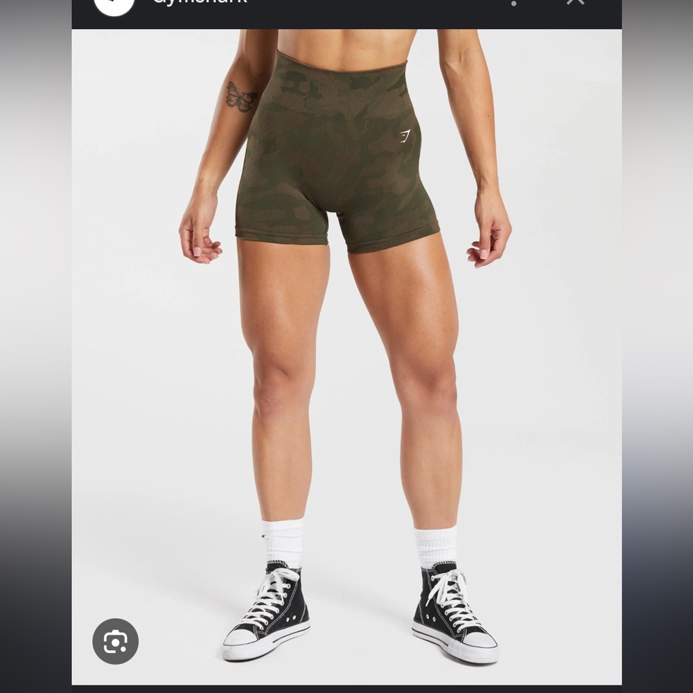 GYMSHARK Adapt Camo Seamless Ribbed Shorts Size S NWT
